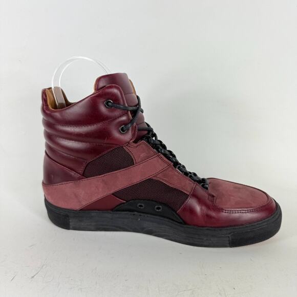 John Fluevog Run Wild Boots Men's 9 Burgundy Leather Lace Up Ankle Outdoor - Picture 3 of 10